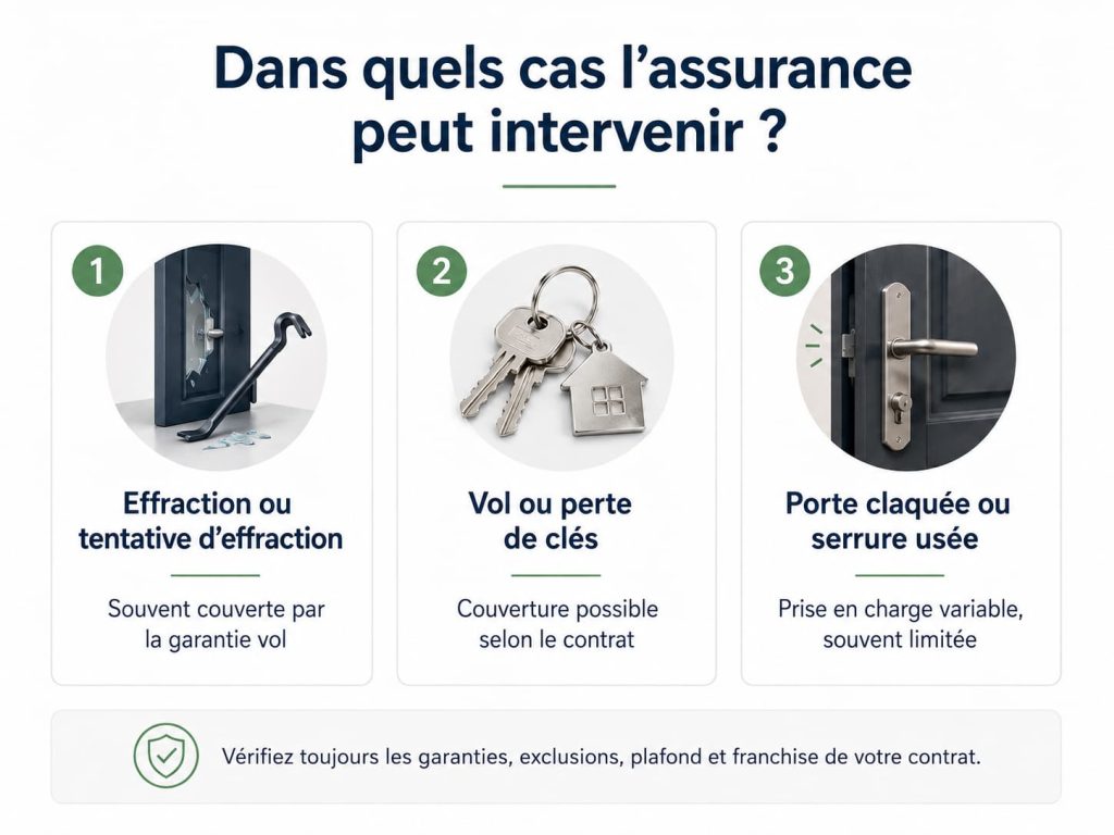 Dans quels cas l'assurance habitation peut-elle rembourser le serrurier ?