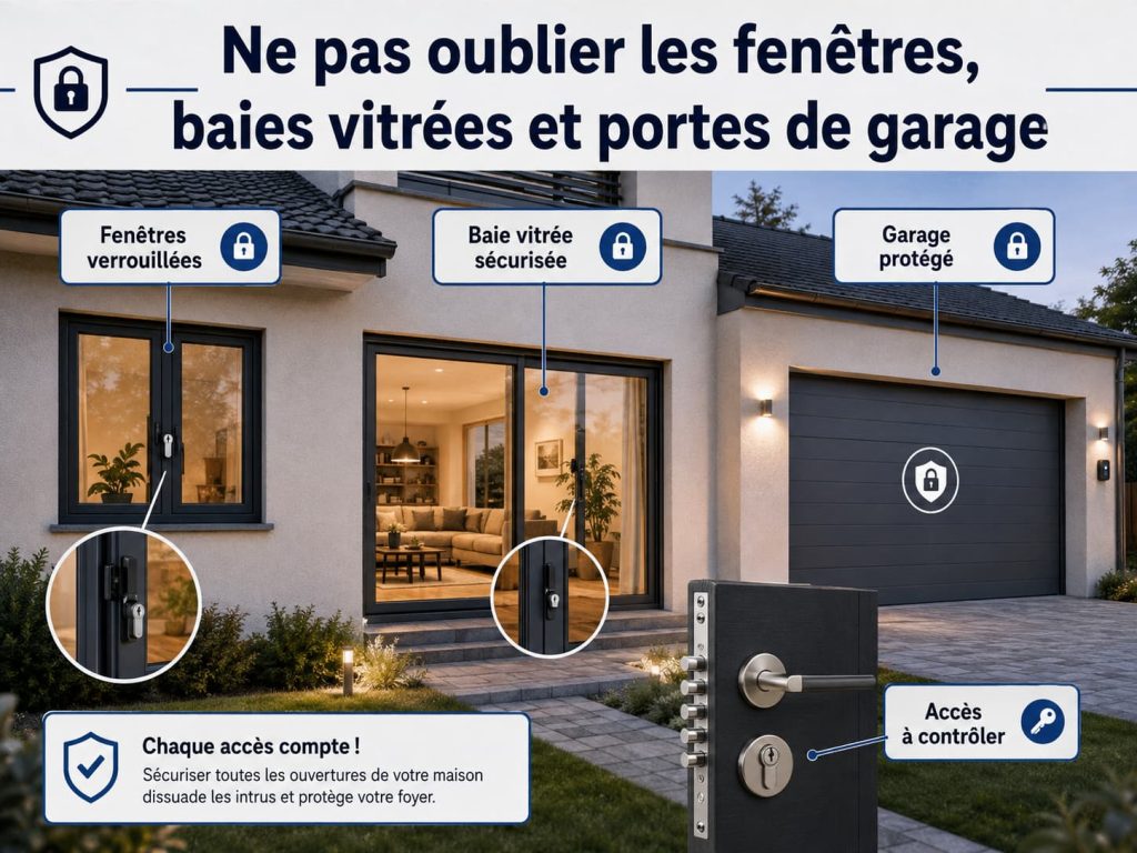 Ne pas oublier les fenêtres, baies vitrées et portes de garage