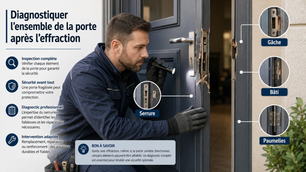 Diagnostiquer l'ensemble de la porte après l'effraction